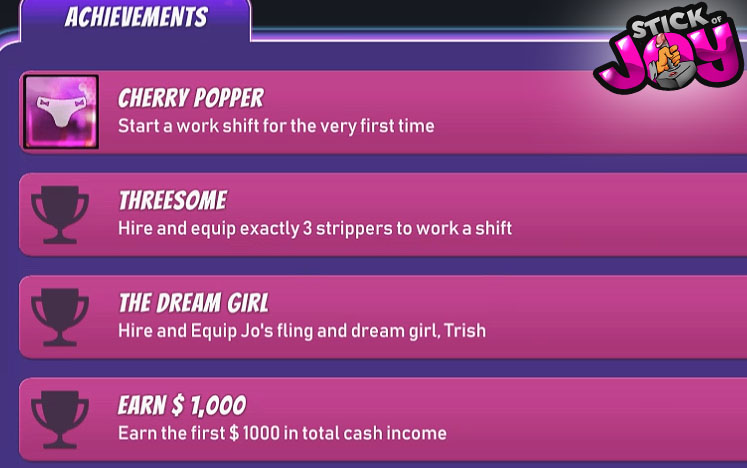 jo fellas gentlemens club remake strip club sim adult game achievements menu screen